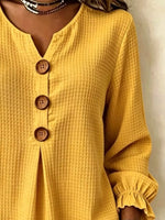 Waffle Knit Long Sleeve Top