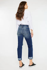 Kancan High Rise Distressed Mom Fit Jeans - Ladyez