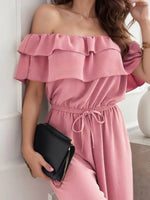 Ruffled OffShoulder Wide Leg Jumpsuit