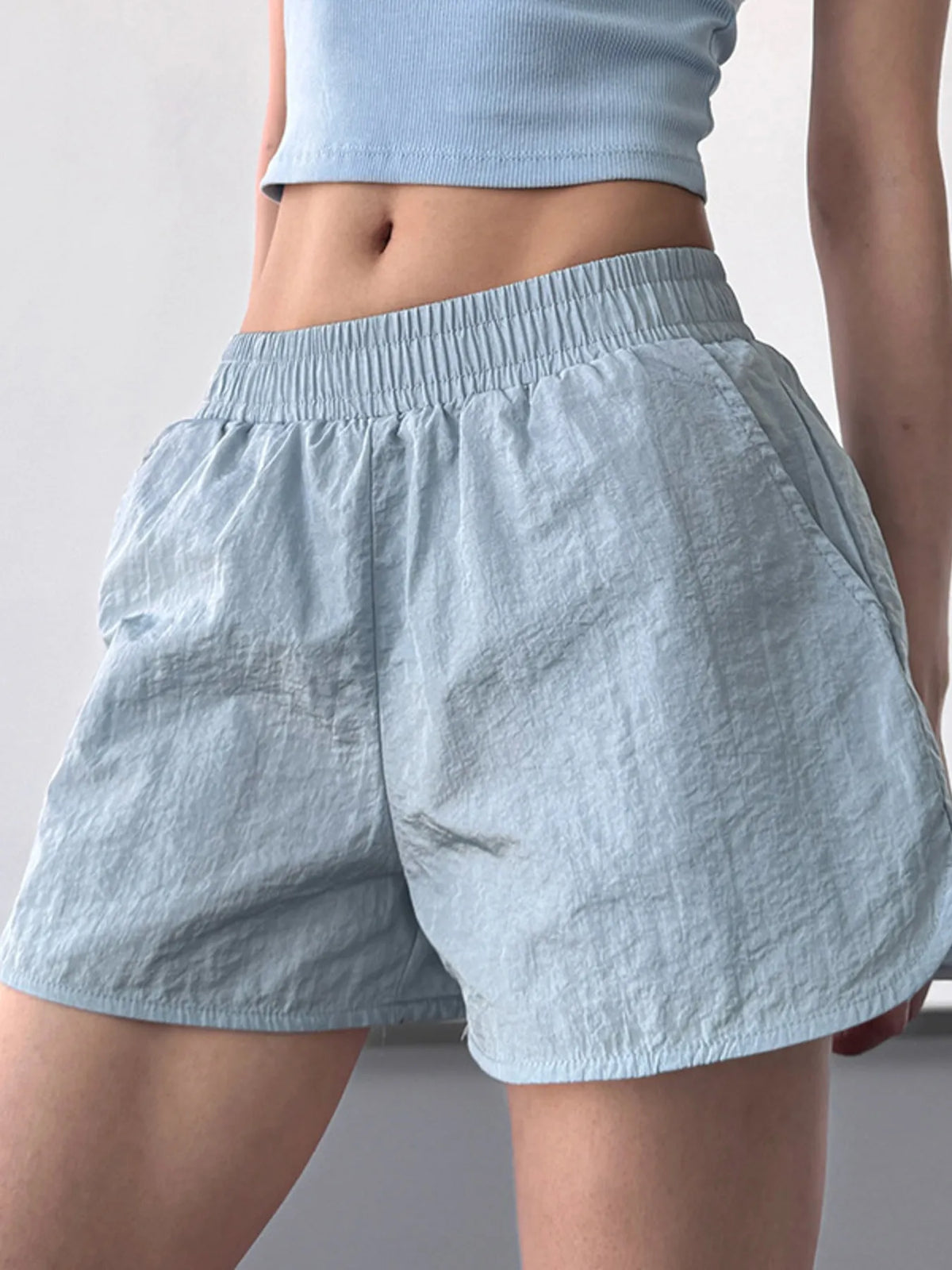 Elastic Waist Active Shorts - Ladyez