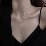 925 Sterling Silver Y-Shaped Pendant Necklace