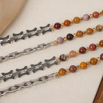 Titanium Steel Egg Yolk Stone Necklace