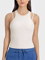 Millennia Cutout Round Neck Racerback Active Tank - Ladyez