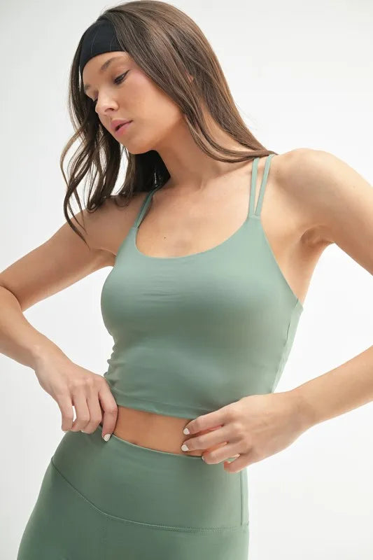 MONO B Venice Cloud Light Crisscross Sports Bra - Ladyez