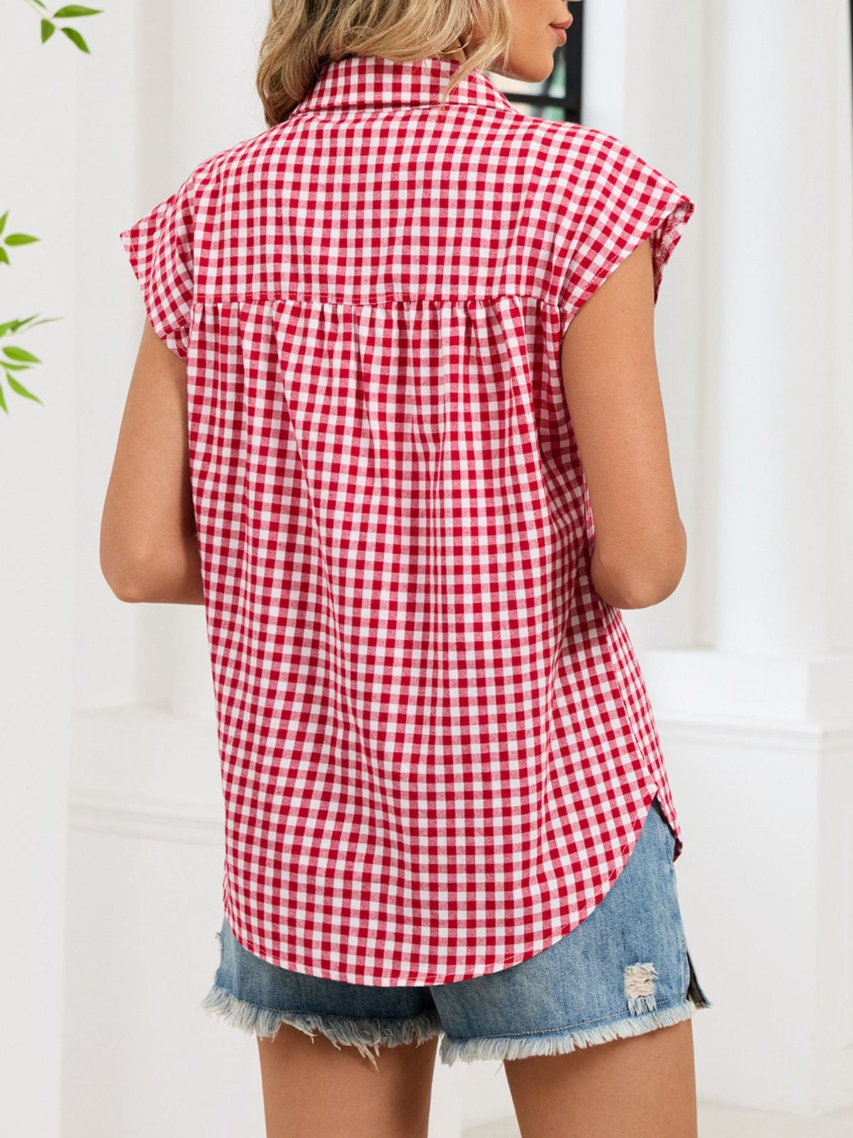 Gingham Button-Down Shirt