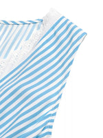 Striped Sleeveless Tiered Midi Dress