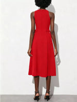 Sleeveless Solid Color Midi Dress