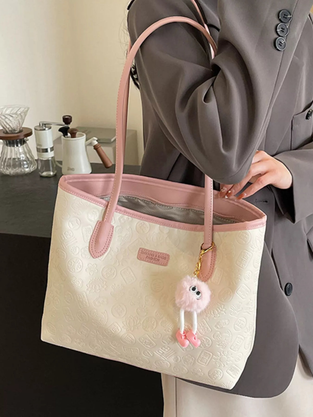 Embossed Pattern Shoulder Bag