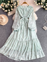 Tie Waist Long Sleeve Dress