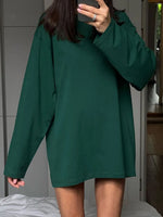 Round Neck Long Sleeve Oversized T-Shirt