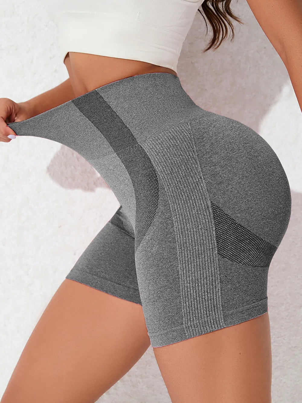 High Waist Active Shorts - Ladyez