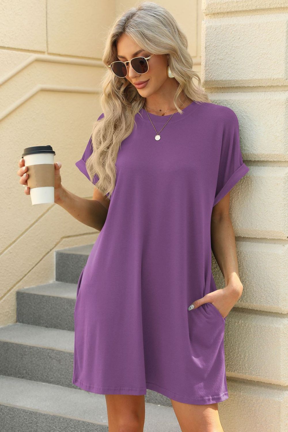 Florira Short Sleeve Mini Dress with Pockets - Ladyez