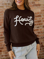 Howdy Embroidered Graphic Western Sweater