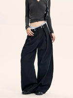 Plus Size Pleated Detail Wide-Leg Pants