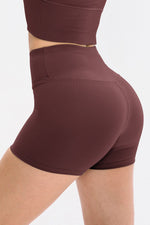 Slim Fit Wide Waistband Sports Shorts - Ladyez