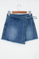 Wrapped Tied Waist Denim Skort