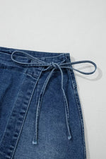 Wrapped Tied Waist Denim Skort