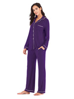 Collared Neck Long Sleeve Loungewear Set with Pockets - Ladyez