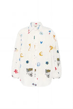 Printed Button Up Long Sleeve Shirt