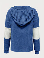 Color Block Drawstring Long Sleeve Hoodie