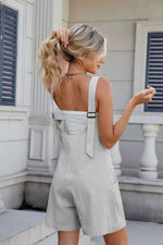 V-Neck Adjustable Strap Romper - Ladyez