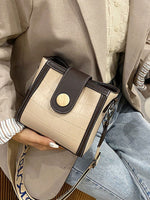 Crocodile Pattern Wide Strap Crossbody Bag