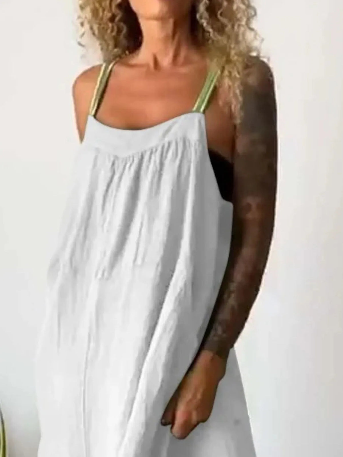 Full Size Ruched Cami Maxi Dress with Pockets Plus Size - Ladyez