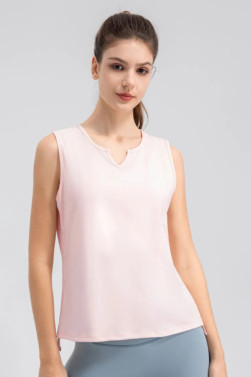 Notched Wide Strap Active Tank - Ladyez