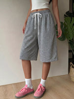 High-Waisted Drawstring Casual Shorts