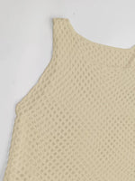 Tassel Hem Hollow Out Sleeveless Cover Up - Ladyez