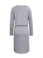 Long Sleeve Drawstring Midi Dress
