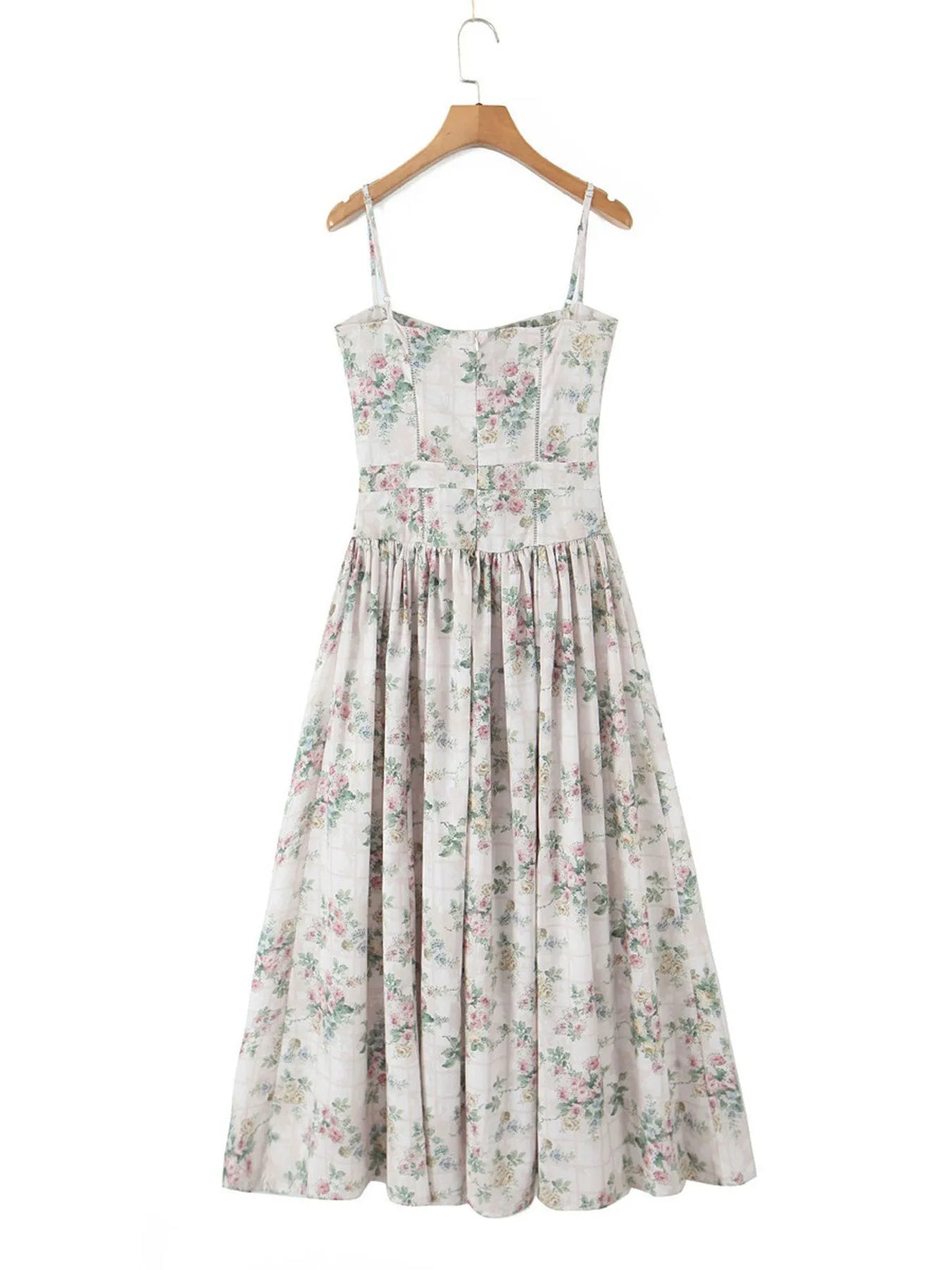 Floral Print Square Neck Maxi Cami Dress - Ladyez