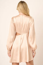 Mittoshop Satin Side Cutout Detail Mini Dress - Ladyez