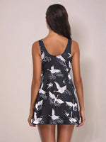 Full Size Printed Slit Plunge One-Piece Swimwear Plus Size - Ladyez