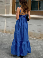 V-Neck Tiered Maxi Cami Dress - Ladyez