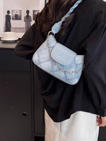Chain Decor Leather Shoulder Bag