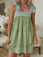 Printed Tie Shoulder Mini Cami Dress - Ladyez