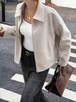 Zip-Up Dropped Shoulder Jacket