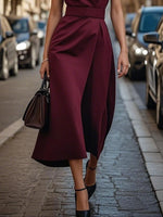 Round Neck Sleeveless Midi Dress - Ladyez