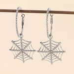 Spider Web Dangle Hoop Earrings