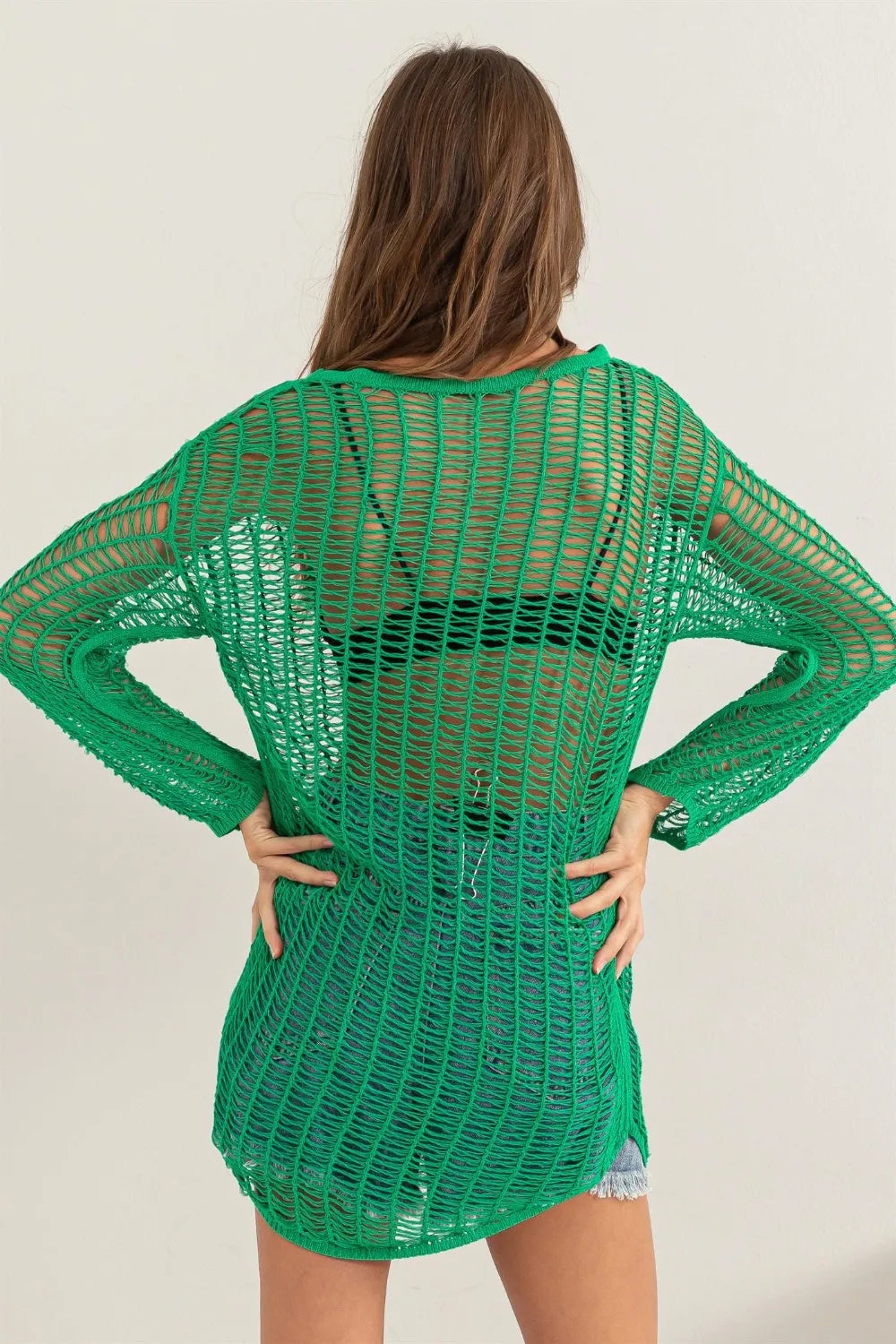 HYFVE Crochet Long Sleeve Cover Up - Ladyez