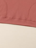 Drawstring V-Neck Waffle Knit Casual Hoodie