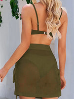 Drawstring Elastic Waist Swim Skirt - Ladyez