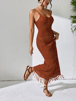 Openwork Scoop Neck Cover-Up Dress - Ladyez