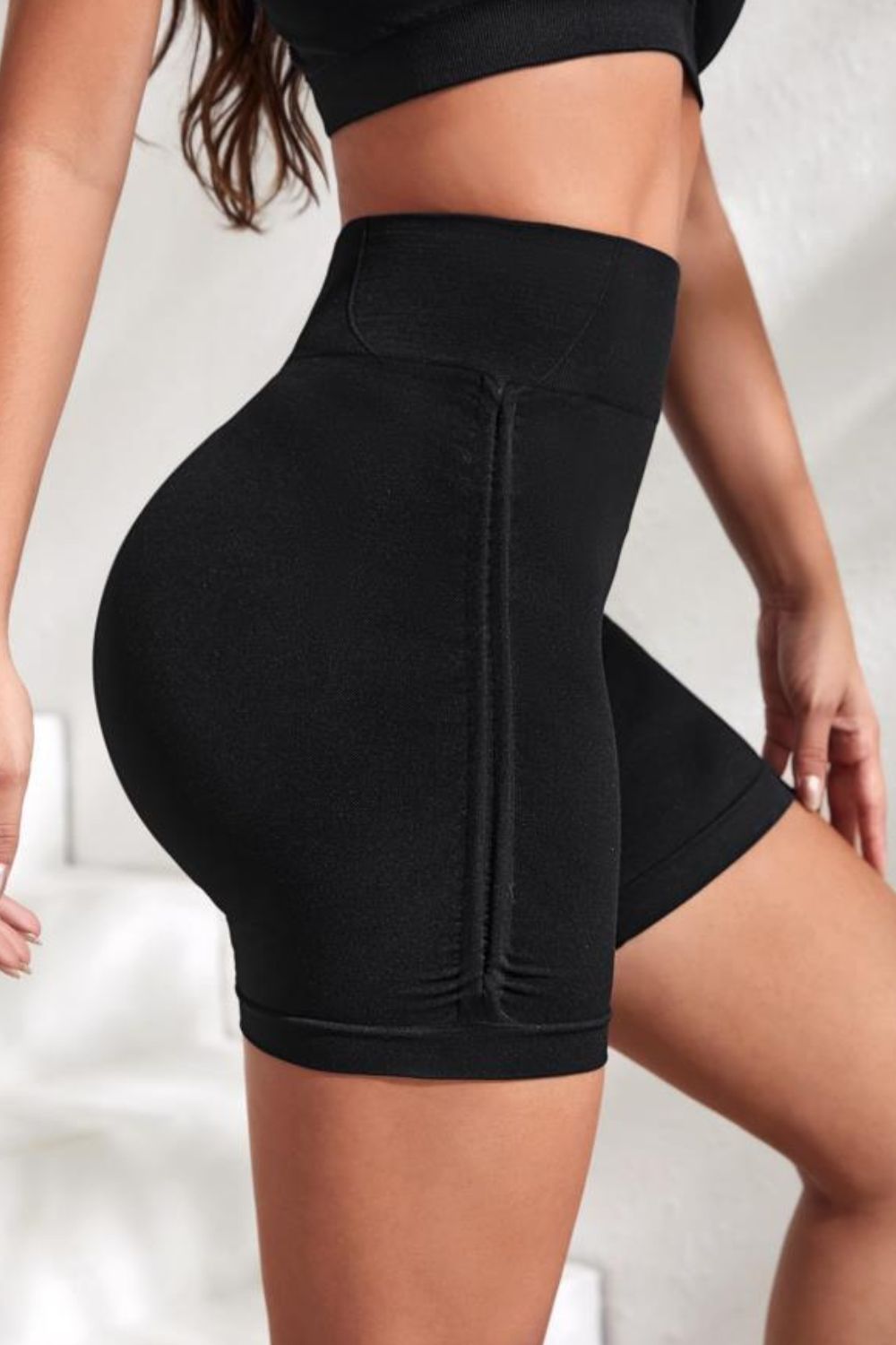 Slim Fit High Waistband Active Shorts - Ladyez