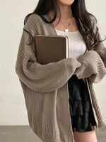 Open Front Oversized Knit Cardigan