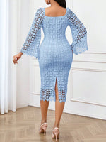 Lace Square Neck Midi Dress