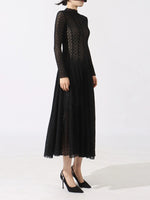 Lace Mock Neck Long Sleeve Dress