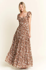 Jade By Jane Ruffle Sleeve Tiered Maxi Dress - Ladyez