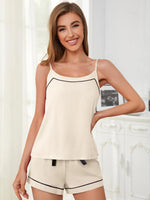 Scoop Neck Spaghetti Strap Top and Shorts Lounge Set - Ladyez